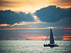 big-island-hawaii > Boat sailing on sunset in Waikoloa Beach