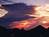 clouds-sky > Explosion at sunset, storm clouds of Texas
