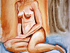 drawing-painting-traditional > Woman Nude Sitting