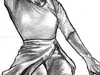 drawing-painting-traditional > Woman lying down and extended arm