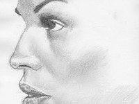 drawing-painting-traditional > Woman profile closeup