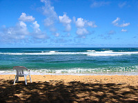 kauai-hawaii > beach kauai blue waves sky p
