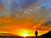 maui-hawaii > Sunset surfer at the Maui Hawaii beach