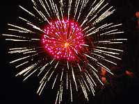 pflugerville-texas > Large fireworks explosion with pink center flower