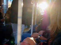 san-francisco > Blinding sunset in the SF street car